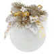 Christmas Ball Decorated 8 cm White with Gold Bow