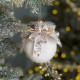 Christmas Ball Decorated 8 cm White with Gold Bow