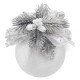 Christmas Ball Decorated 8 cm White with Silver Branches