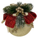 Christmas Ball Decorated 8 cm Gold with Red Bow