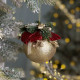 Christmas Ball Decorated 8 cm Gold with Red Bow