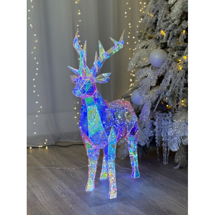 Новогоднее украшение Олень голографический с LED-подсветкой