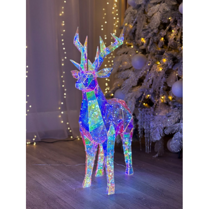 Новогоднее украшение Олень голографический с LED-подсветкой