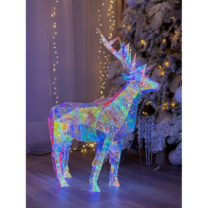 Новогоднее украшение Олень голографический с LED-подсветкой