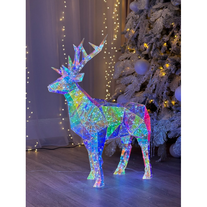 Новогоднее украшение Олень голографический с LED-подсветкой