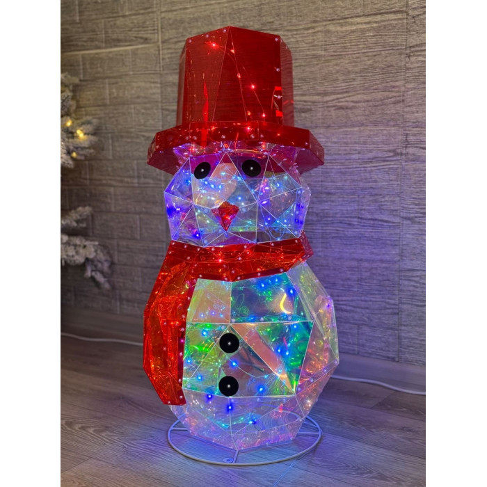 Новогоднее украшение Снеговик большой голографический с LED-подсветкой