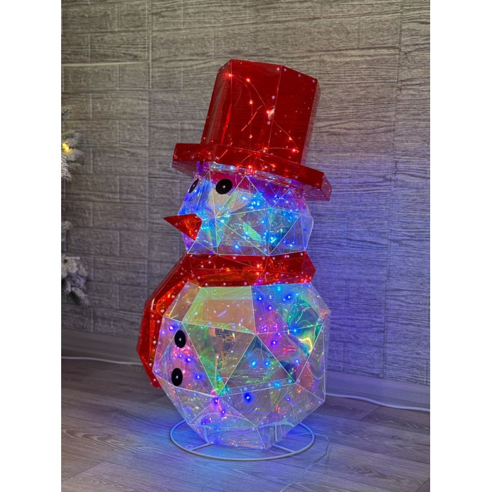 Новогоднее украшение Снеговик большой голографический с LED-подсветкой