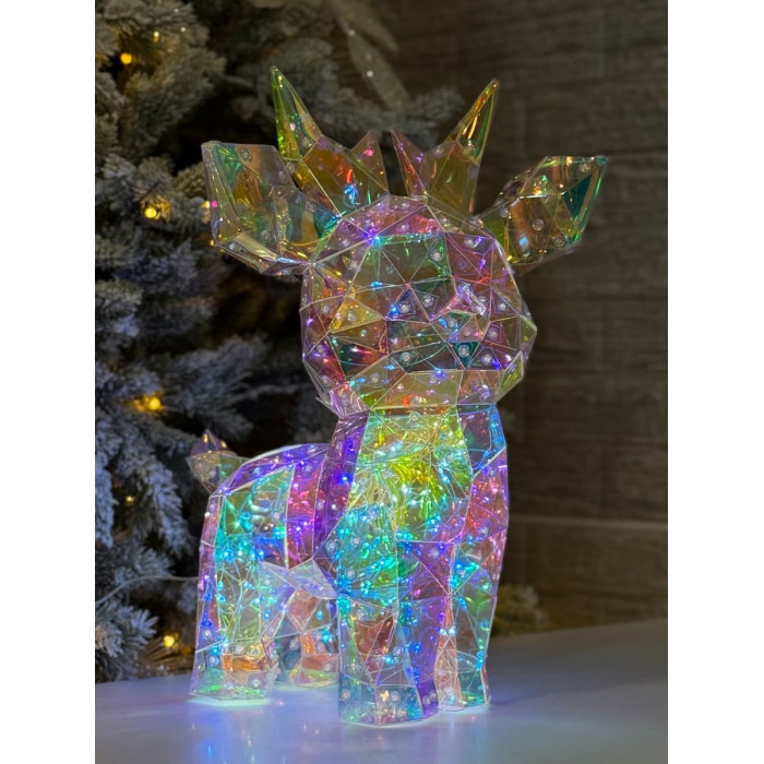 Christmas Decoration Holographic Deer with LED Lighting