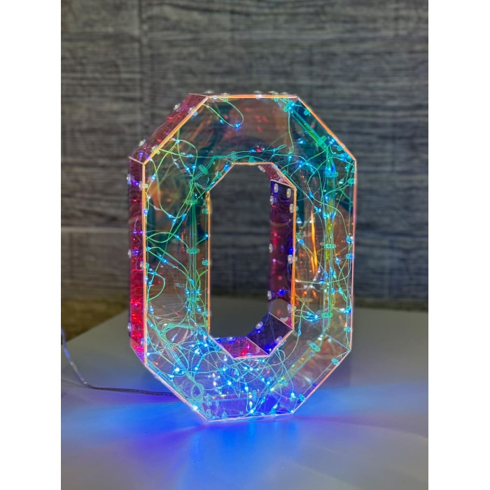 LED Decoration Number Zero Holographic with LED Lighting