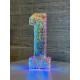 LED Decoration Number One Holographic with LED Lighting