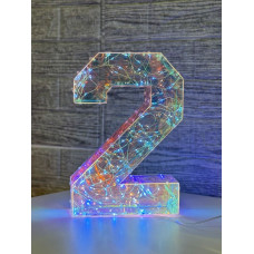 Цифра два голографічна з LED підсвічуванням (арт. 3502)