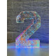 Светодиодное украшение Цифра два голографическая с LED-подсветкой
