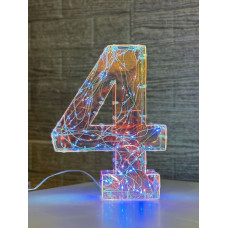 Цифра чотири голографічна з LED підсвічуванням (арт. 3504)