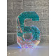Світлодіодна прикраса Цифра шість голографічна з LED підсвічуванням