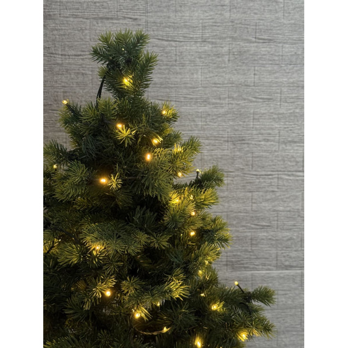 Новорічна ялинка на пеньку з гірляндою 1 метр
