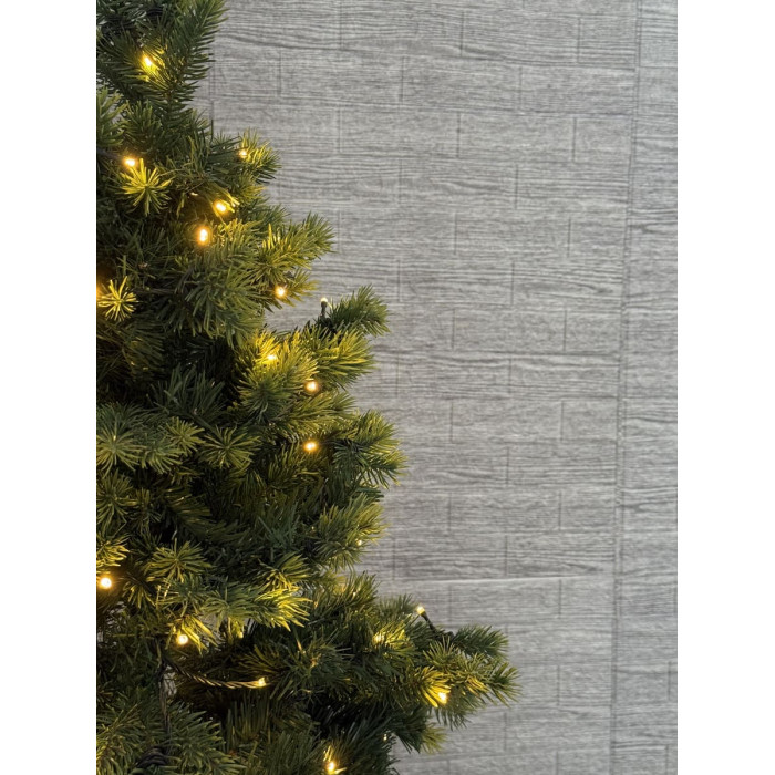 Новорічна ялинка на пеньку з гірляндою 1 метр