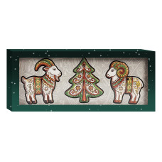 Набір дерев’яних новорічних прикрас (арт. 3552)