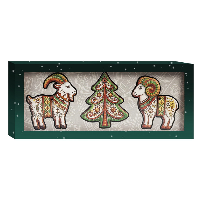 Набір дерев’яних новорічних прикрас Керамічні мотиви