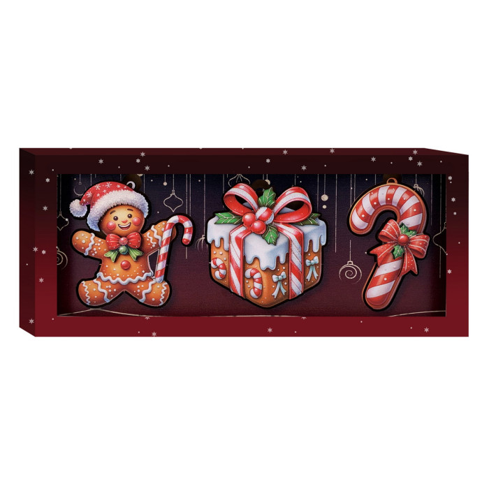 Набір дерев’яних новорічних прикрас Різдвяні солодощі