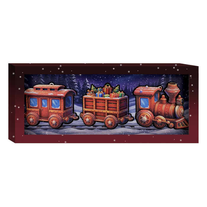 Набір дерев’яних новорічних прикрас Святковий потяг