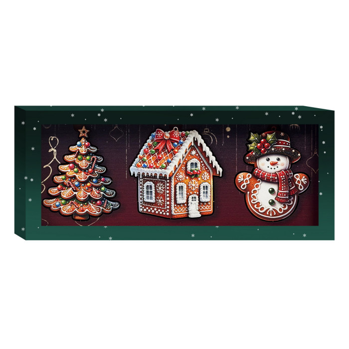 Набір дерев’яних новорічних прикрас Різдвяний дім