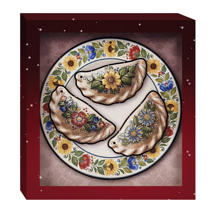 Набір дерев’яних новорічних прикрас «Різдвяні вареники»