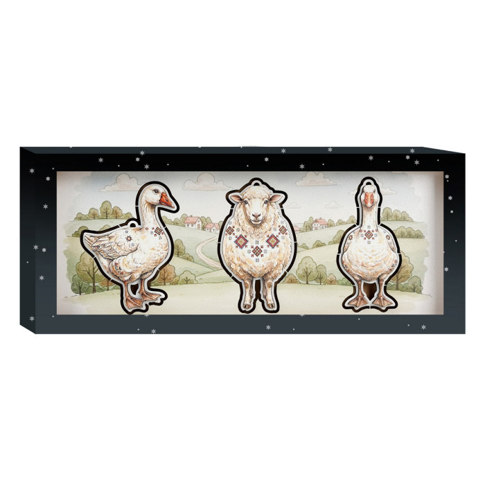 Набір дерев’яних новорічних прикрас «Різдвяна ферма»