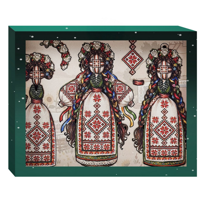 Набор деревянных новогодних украшений «Рождественская мотанка»