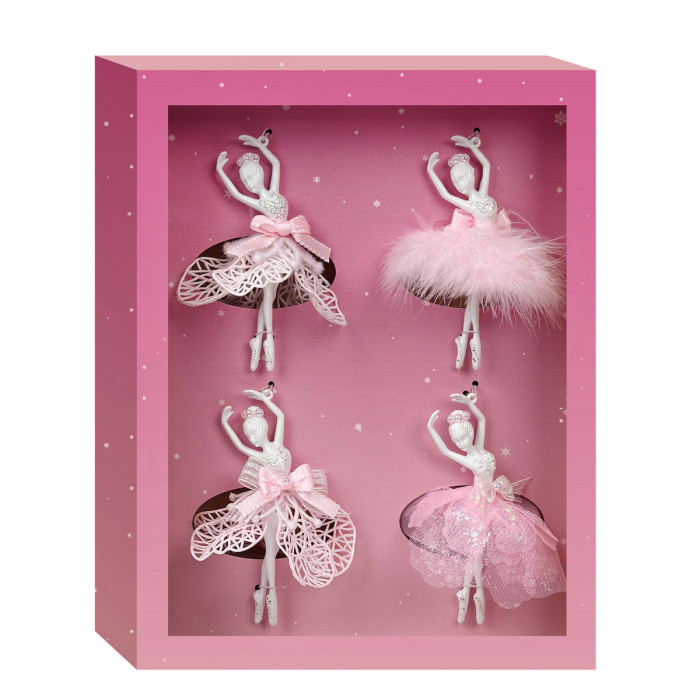 Handmade Christmas Ornament Set “Pink Ballerina”