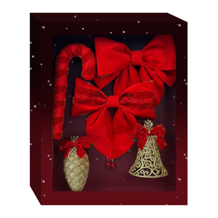 Handmade Christmas Ornament Set “Red Christmas”