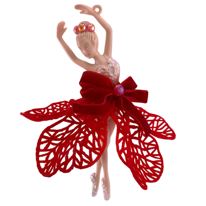 Новорічна фігурка Балерина червоний