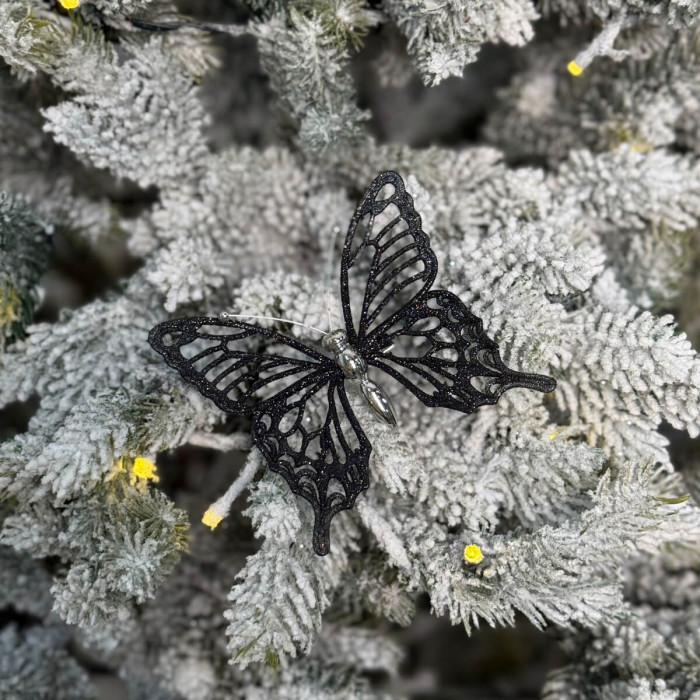 Новогоднее украшение Бабочка мини - черная