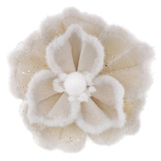 Квітка новорічна із тканини (арт. 3710)