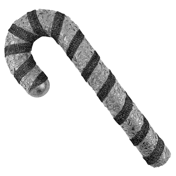 Новорічний льодяник декорований срібло з срібною ленточкою