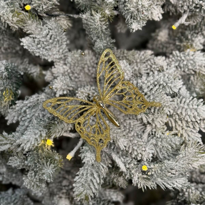 Новогоднее украшение Бабочка мини - золотая