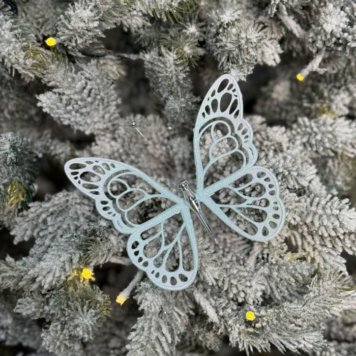 Прикраса новорічна Метелик малий - блакитний
