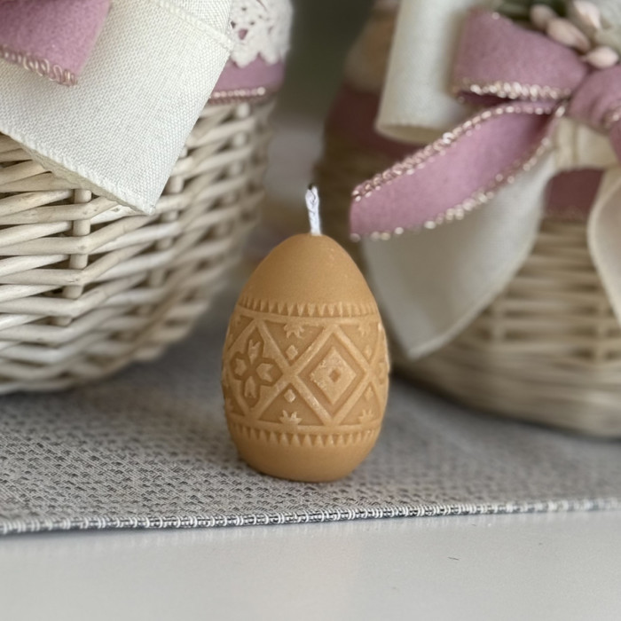 Великодня свічка писанка бежева