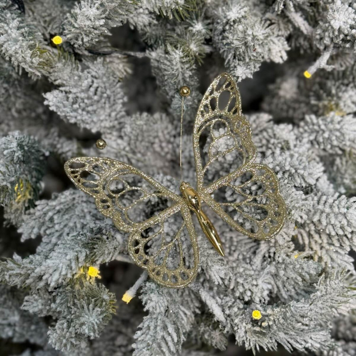 Прикраса новорічна Метелик малий - золотий