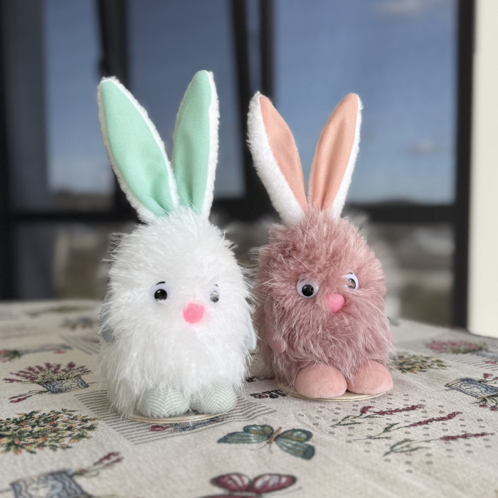 Великодній декоративний зайчик рожевий малий