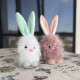 Великодній декоративний зайчик рожевий малий