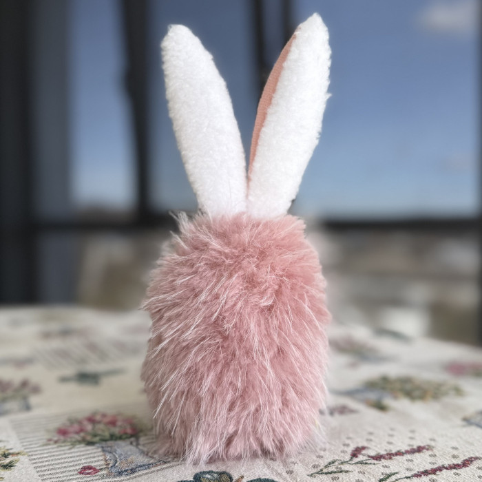 Великодній декоративний зайчик рожевий малий