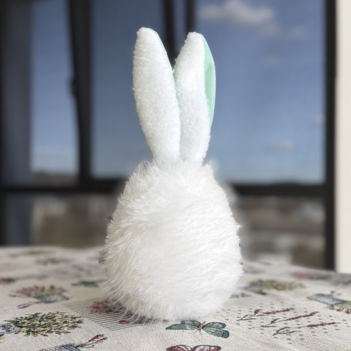 Великодній декоративний зайчик білий малий