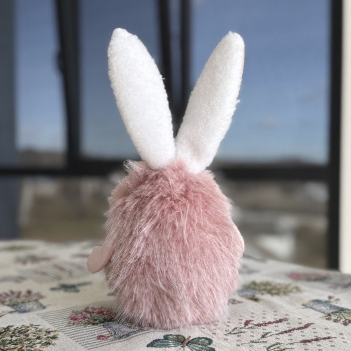 Великодній декоративний зайчик рожевий великий