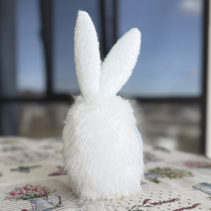 Великодній декоративний зайчик білий великий