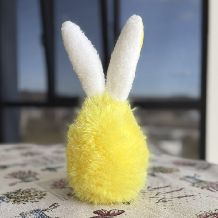 Великодній декоративний зайчик жовтий великий