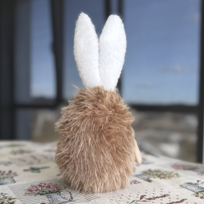 Великодній декоративний зайчик коричневий великий