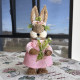 Великодній декоративний зайчик дівчинка з соломи