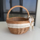 Пасхальная корзина ручной работы из натуральной лозы с декором, большая