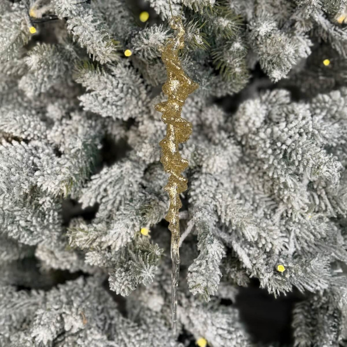 Прикраса новорічна Бурулька 26см - золота