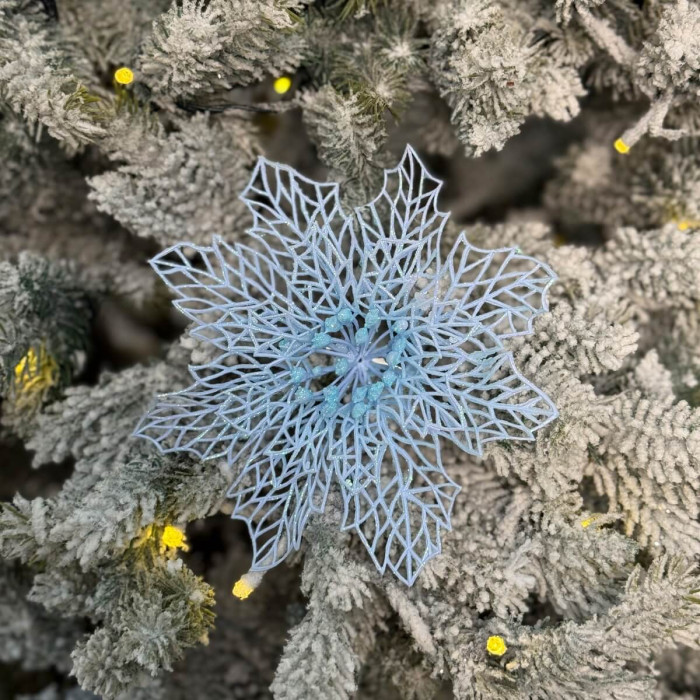 New Year's decoration Flower Christmas cobweb - sky blue